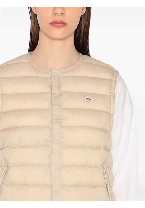 inner down crewneck vest woman oyster white DANTON | DT-A0002OYSTER WHITE